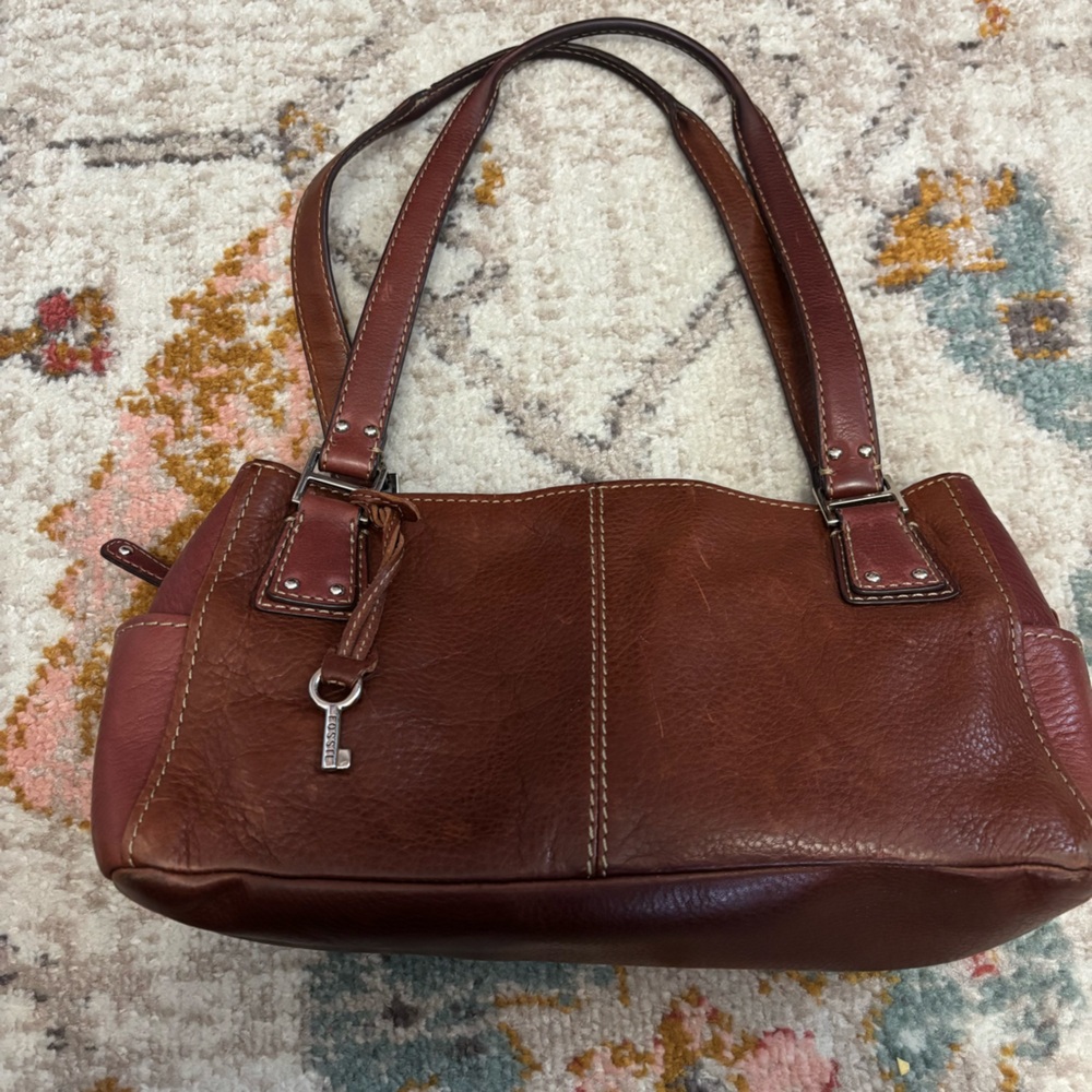 Vintage Fossil Leather Shoulder Bag